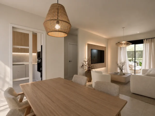 Open-plan living and dining area with terrace access, Residencial Montesol